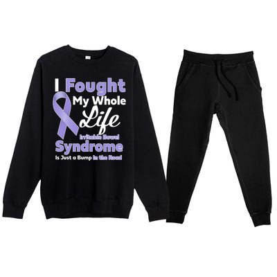 Irritable Bowel Syndrome Awareness IBS Bump In The Road Premium Crewneck Sweatsuit Set