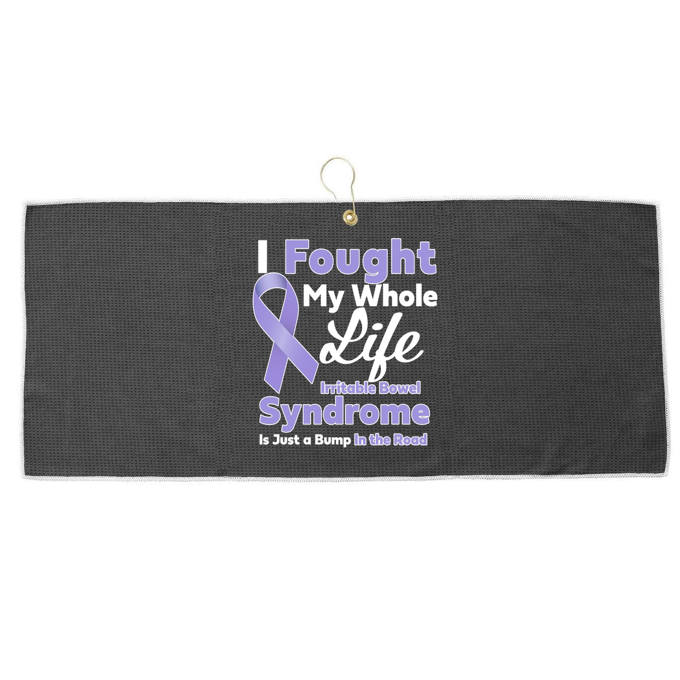 Irritable Bowel Syndrome Awareness IBS Bump In The Road Large Microfiber Waffle Golf Towel