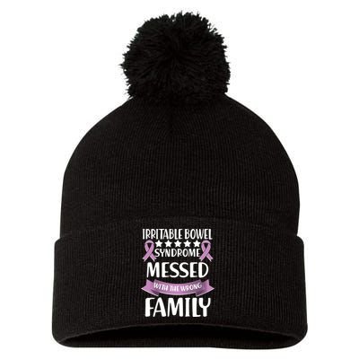 Irritable Bowel Syndrome Messed With The Wrong Family Pom Pom 12in Knit Beanie