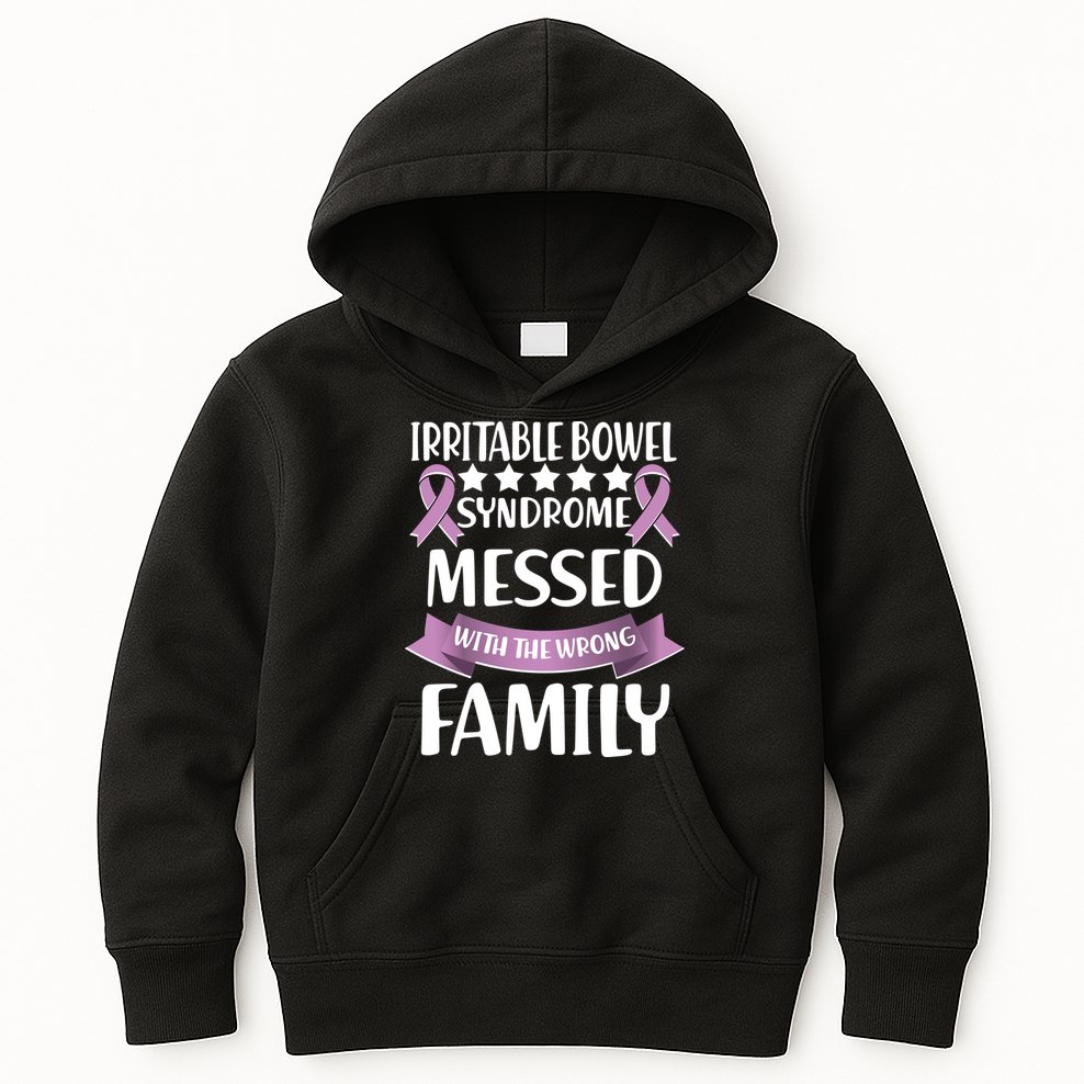 Irritable Bowel Syndrome Messed With The Wrong Family Kids Hoodie