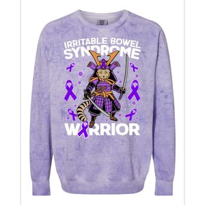 Irritable Bowel Syndrome Warrior Samurai Cat Colorblast Crewneck Sweatshirt