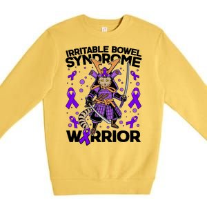 Irritable Bowel Syndrome Warrior Samurai Cat Premium Crewneck Sweatshirt