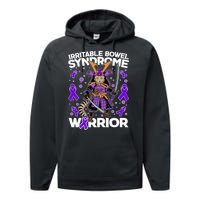 Irritable Bowel Syndrome Warrior Samurai Cat Performance Fleece Hoodie