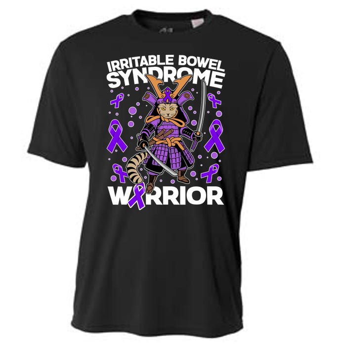 Irritable Bowel Syndrome Warrior Samurai Cat Cooling Performance Crew T-Shirt