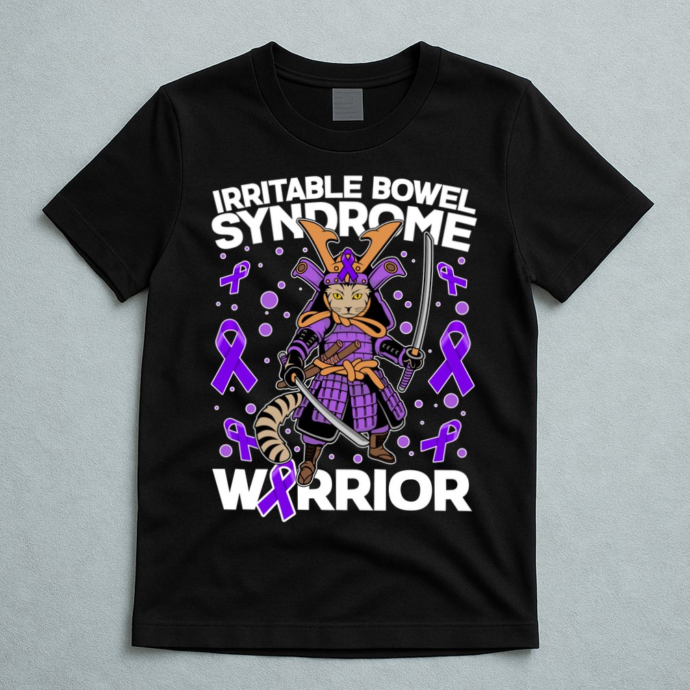Irritable Bowel Syndrome Warrior Samurai Cat T-Shirt