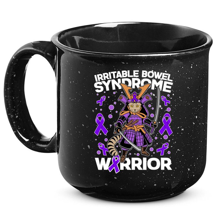 Irritable Bowel Syndrome Warrior Samurai Cat 15oz Campfire Ceramic Mug