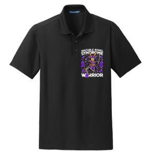 Irritable Bowel Syndrome Warrior Samurai Cat Dry Zone Grid Polo