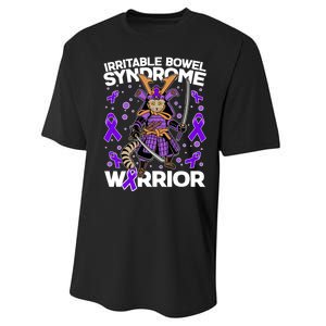 Irritable Bowel Syndrome Warrior Samurai Cat Performance Sprint T-Shirt