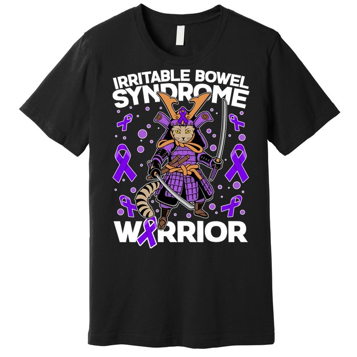 Irritable Bowel Syndrome Warrior Samurai Cat Premium T-Shirt