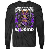 Irritable Bowel Syndrome Warrior Samurai Cat Tie-Dye Long Sleeve Shirt