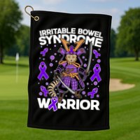 Irritable Bowel Syndrome Warrior Samurai Cat Golf Towel