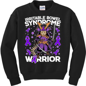 Irritable Bowel Syndrome Warrior Samurai Cat Kids Sweatshirt