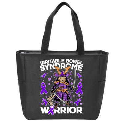 Irritable Bowel Syndrome Warrior Samurai Cat Zip Tote Bag