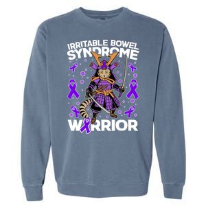 Irritable Bowel Syndrome Warrior Samurai Cat Garment-Dyed Sweatshirt