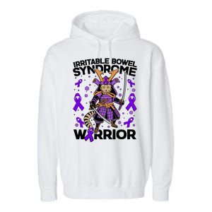 Irritable Bowel Syndrome Warrior Samurai Cat Garment-Dyed Fleece Hoodie