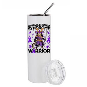 Irritable Bowel Syndrome Warrior Samurai Cat Stainless Steel Tumbler