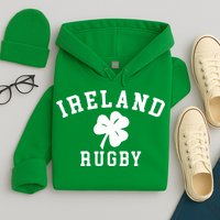 IRELAND RUGBY Shirts Irish Shamrock Rugby Hoodie