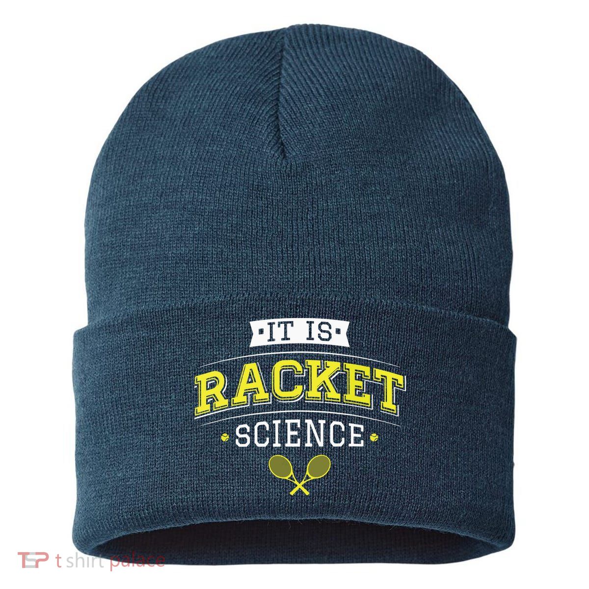 Its Racket Science Funny Tennis Lover Coach Sustainable Knit Beanie