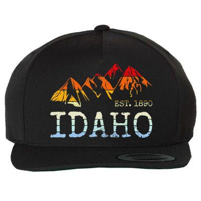 Idaho Retro Sunset Vintage Mountain Home Est 1890 Hiking Wool Snapback Cap