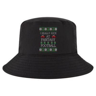 I Really Suck At Fantasy Football Funny Ugly Christmas Funny Gift Cool Comfort Performance Bucket Hat