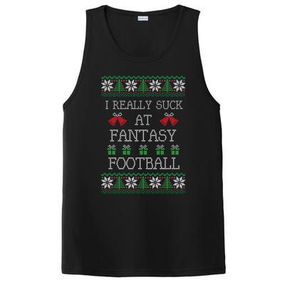 I Really Suck At Fantasy Football Funny Ugly Christmas Funny Gift PosiCharge Competitor Tank