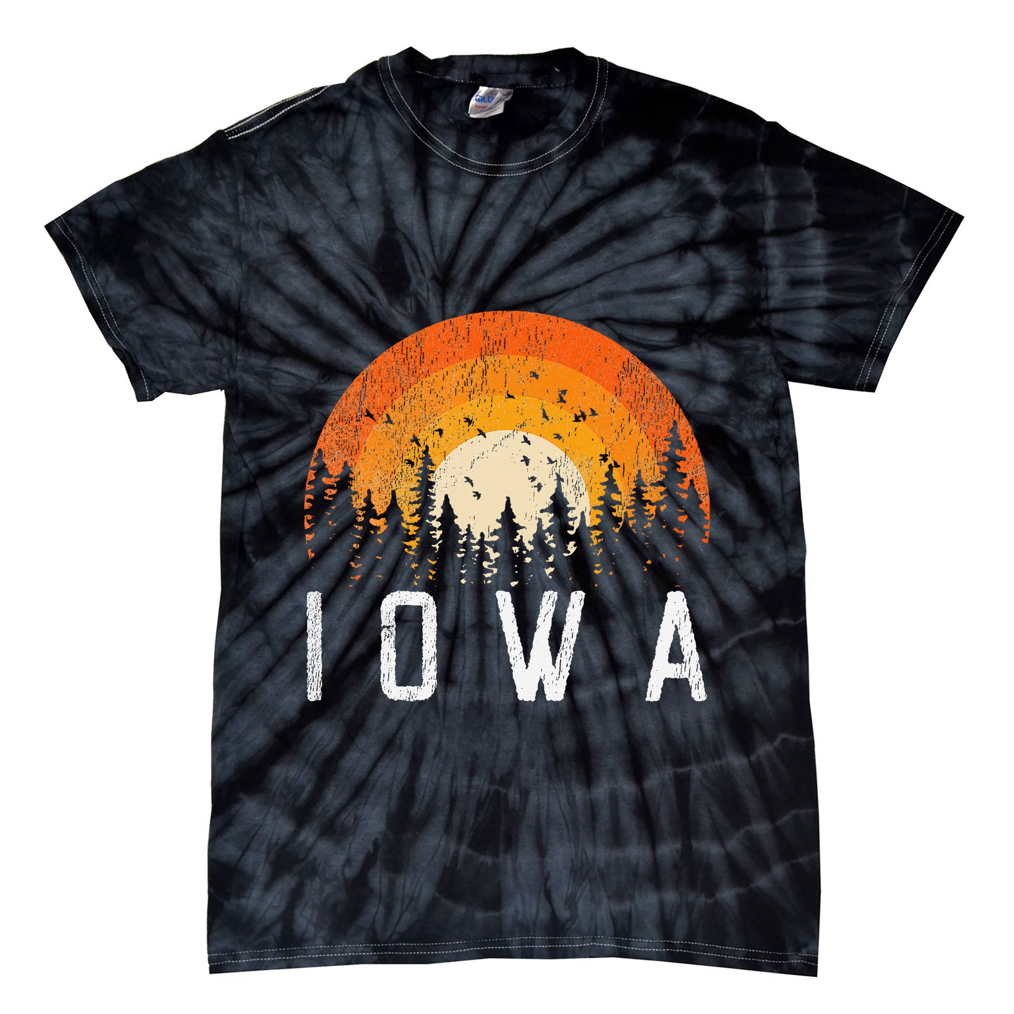 Iowa Retro Style Vintage 70s 80s 90s Tie-Dye T-Shirt