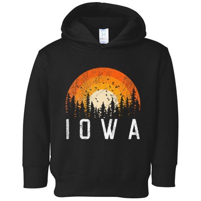 Iowa Retro Style Vintage 70s 80s 90s Toddler Hoodie