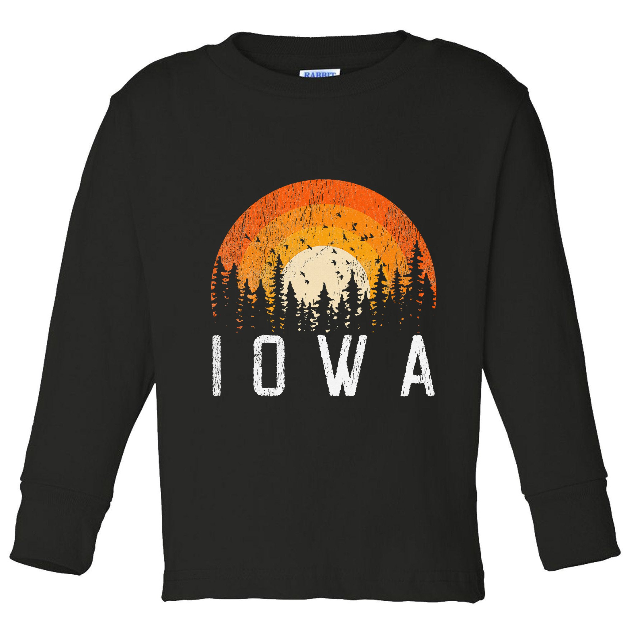 Iowa Retro Style Vintage 70s 80s 90s Toddler Long Sleeve Shirt