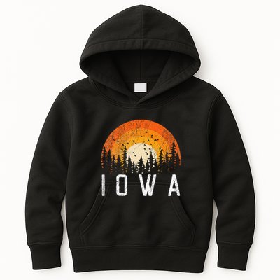 Iowa Retro Style Vintage 70s 80s 90s Kids Hoodie