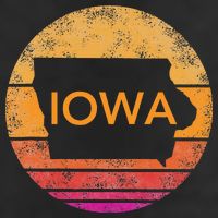 Iowa Retro Sunset  State Of Iowa Outline Cool Comfort Performance Bucket Hat