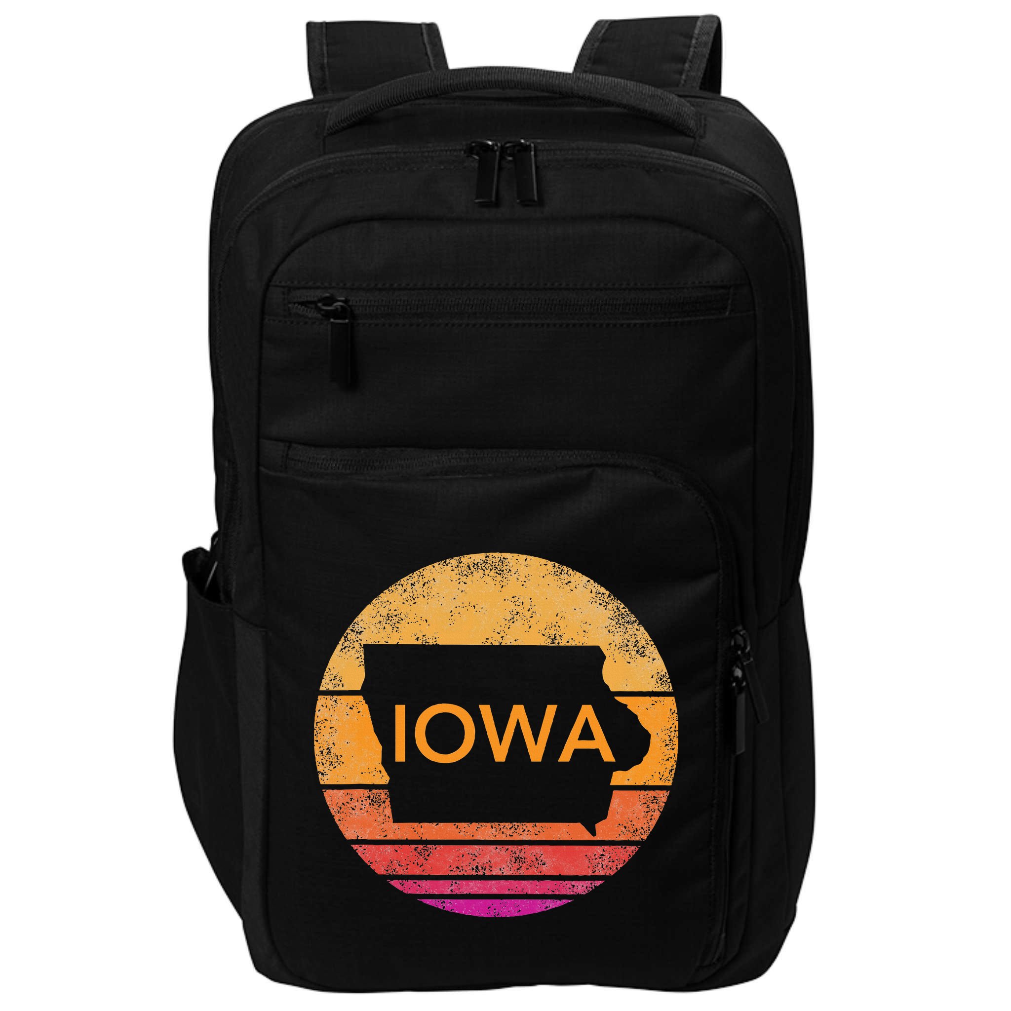 Iowa Retro Sunset  State Of Iowa Outline Impact Tech Backpack