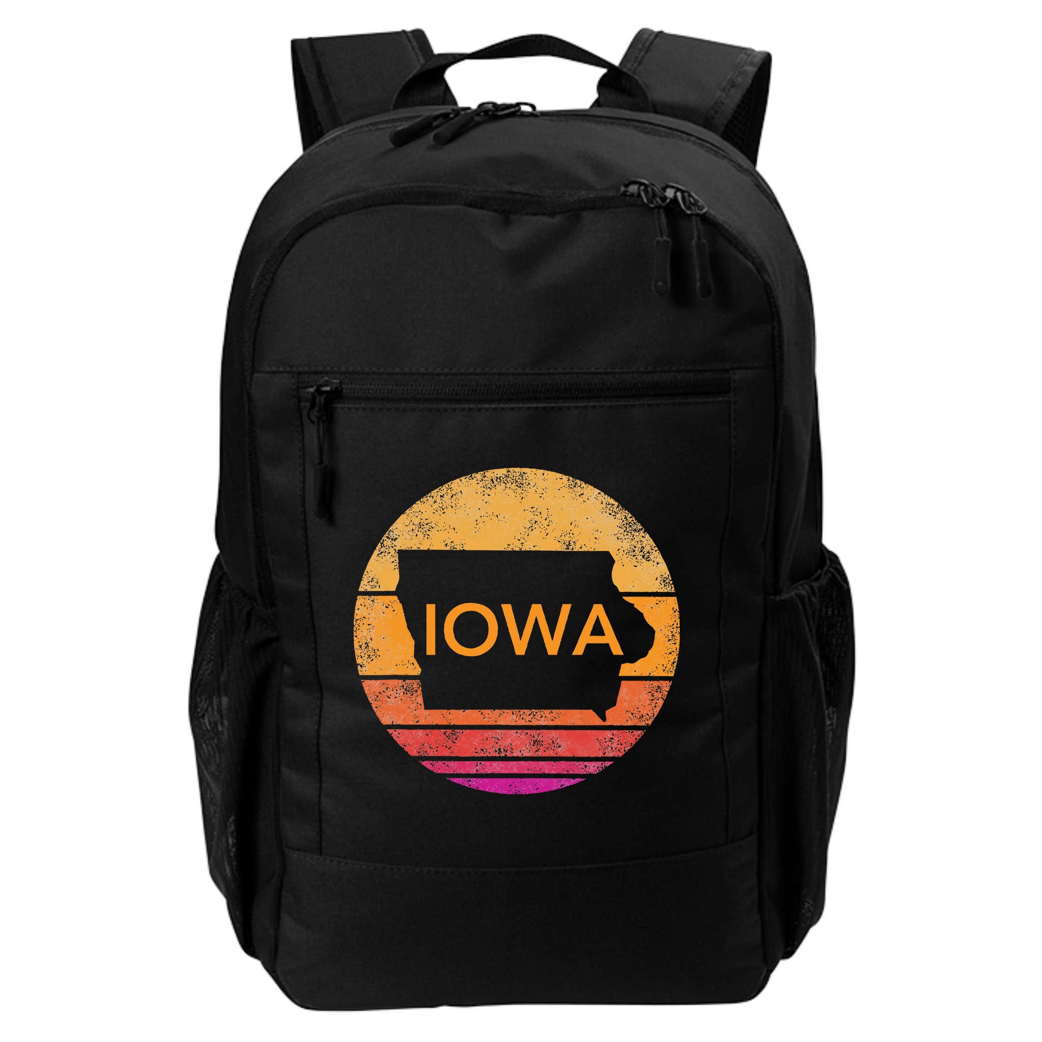 Iowa Retro Sunset  State Of Iowa Outline Backpack