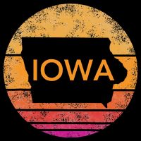 Iowa Retro Sunset  State Of Iowa Outline 16 in Basic Backpack