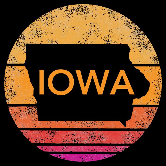 Iowa Retro Sunset  State Of Iowa Outline 16 in Basic Backpack