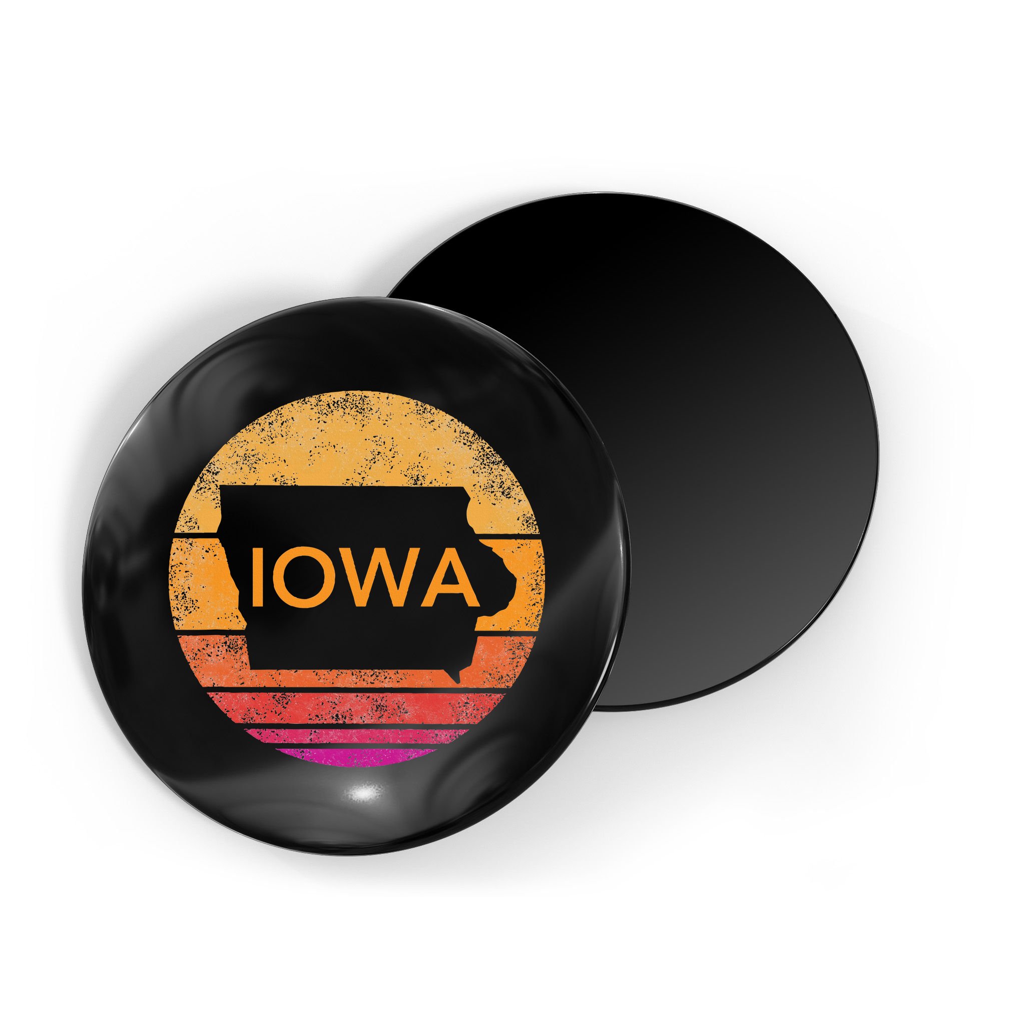 Iowa Retro Sunset  State Of Iowa Outline Magnet