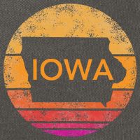 Iowa Retro Sunset  State Of Iowa Outline Cotton Canvas Backpack