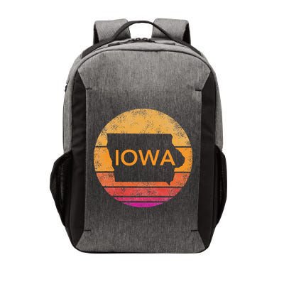 Iowa Retro Sunset  State Of Iowa Outline Vector Backpack