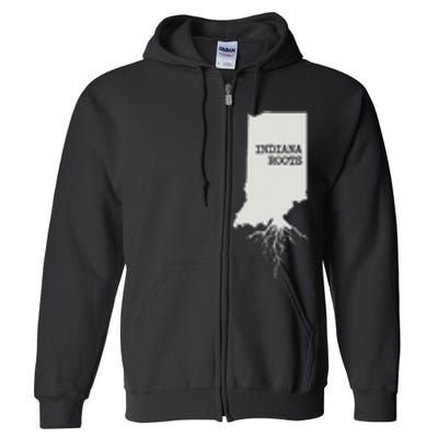 Indiana Roots State Map Gift Indiana Full Zip Hoodie