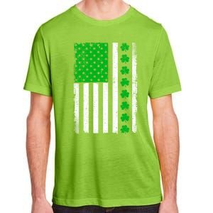 Irish Retro Saint Patrick's Day Shamrock Patriotic Usa Flag Meaningful Gift Adult ChromaSoft Performance T-Shirt