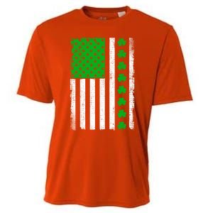 Irish Retro Saint Patrick's Day Shamrock Patriotic Usa Flag Meaningful Gift Cooling Performance Crew T-Shirt