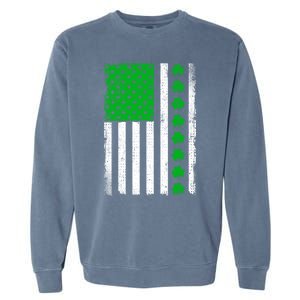 Irish Retro Saint Patrick's Day Shamrock Patriotic Usa Flag Meaningful Gift Garment-Dyed Sweatshirt