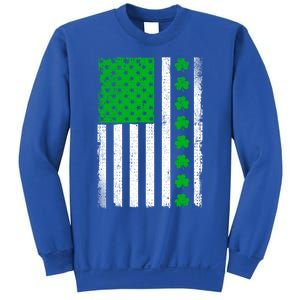 Irish Retro Saint Patrick's Day Shamrock Patriotic Usa Flag Meaningful Gift Sweatshirt