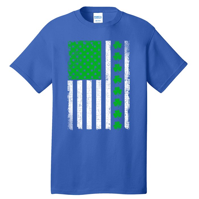 Irish Retro Saint Patrick's Day Shamrock Patriotic Usa Flag Meaningful Gift Tall T-Shirt