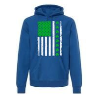 Irish Retro Saint Patrick's Day Shamrock Patriotic Usa Flag Meaningful Gift Premium Hoodie