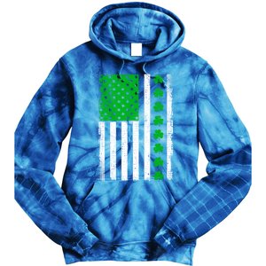 Irish Retro Saint Patrick's Day Shamrock Patriotic Usa Flag Meaningful Gift Tie Dye Hoodie