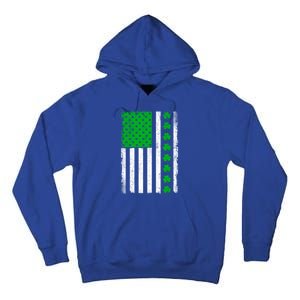 Irish Retro Saint Patrick's Day Shamrock Patriotic Usa Flag Meaningful Gift Tall Hoodie