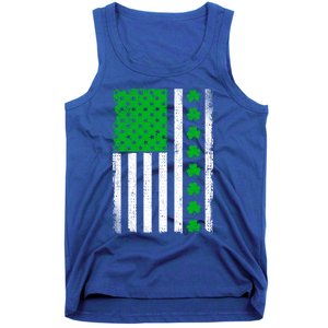 Irish Retro Saint Patrick's Day Shamrock Patriotic Usa Flag Meaningful Gift Tank Top