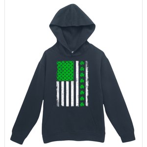 Irish Retro Saint Patrick's Day Shamrock Patriotic Usa Flag Meaningful Gift Urban Pullover Hoodie