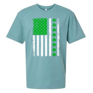 Irish Retro Saint Patrick's Day Shamrock Patriotic Usa Flag Meaningful Gift Sueded Cloud Jersey T-Shirt