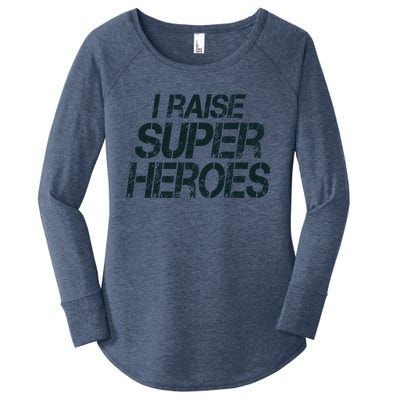 I Raise Super Heroes Proud Super Mom Super Dad Gift Women's Perfect Tri Tunic Long Sleeve Shirt